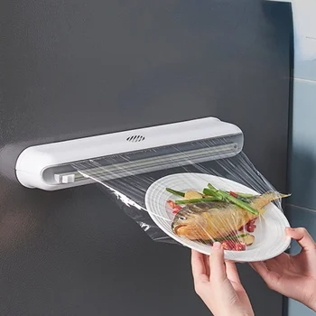 Kabintis Plėvelės Pjaustymas Lauke Sieniniai siurbtukas Reguliuojamas Plastiko Wrap Cutter Namų Virtuvėje Maisto produktų Laikymo