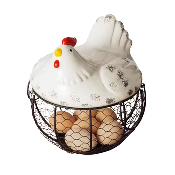 Kiaušinių Laikiklis Geležies Vištienos Formos Keraminės Višta Ornamentu Vaisių Saugojimo Krepšys Patvarus Virtuvės Puošmena