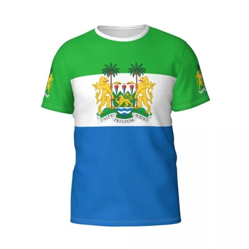 Pasirinktinis Pavadinimas Numeris Siera Leonės Vėliava, Herbas 3D T-marškinėliai Vyrams, Moterims, Trišakiai džersio komanda Drabužius futbolo Futbolo Gerbėjų Dovana marškinėliai