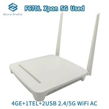 FTTH H2 XPON ONU EPON GPON ONT Dual Band WiFi, 4GE+1TEL+2USB 2.4/5G AC Naudotų Jokios Galios Optinio Pluošto Maršrutizatorius Nemokamas pristatymas