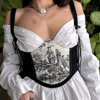 Senovinių Gėlių Mujer Korsetas-Diržas Gotikos Bustier Moterims