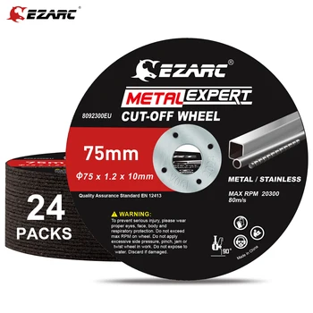 EZARC nutraukė Ratų 24Pcs, 76mm x 1,2 x 10mm Pjovimo Ratukas, Metalo ir Nerūdijančio Plieno Pjovimo Diskas Mirti Malūnėlis (Plonas Dizainas)
