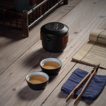 keramikos arbatinukas gaiwan taurės porceliano rinkiniai nešiojamų kelionių drinkware vieną puodą