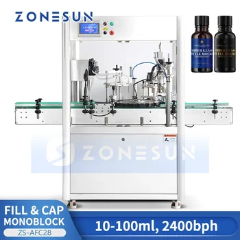 ZONESUN Automatinis Butelių Užpildymo ir Ribojimo Mašina su Bžūp Finansuojančiojo Didelio Greičio Rotacinis Užpildas Capper Monoblock ZS-AFC28