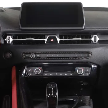 Toyota GR Supra A90 2019-2022 Interjero Centras Control Panel garso reguliavimo Mygtukas Rėmo ABS Anglies Pluošto Raštas/raudonas Automobilis Priedai