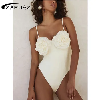 ZAFUAZ 2023 Seksualus 3D Gėlių Bikini Komplektas Brazilijos vientisi maudymosi Kostiumėliai Moterims, maudymosi kostiumėlį, Paplūdimio Vasaros Monokini Biquini Bikini