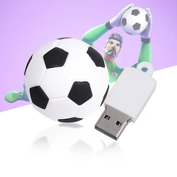 SHANDIAN USB 2.0 Flash Drive 128GB Silikono Futbolo Kūrybos Animacinių filmų Memory Stick 64GB 32G U Diskas 4GB Pen Drives Vaikų dovanų