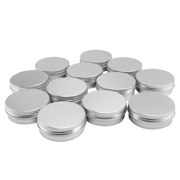 12 X 50Ml Aliuminio sudaro Puodai 50Ml Talpos Tuščią Mažosios Kosmetikos/Žvakė/Prieskonių Puodai Skardines, Stiklainių