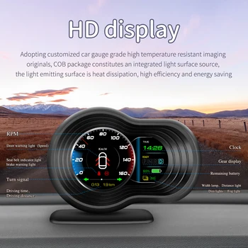 Naujas Head Up Display OBD2 Ekranas Elektronikos Priedai, 9 funkcijos, Tachometras, Greičio Viso rida vandens temperatūra