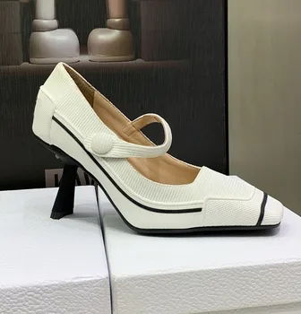 2023 Mados Prekės Ženklo Vasaros Moterų Batai Smaigalys Mažo Kulno Aikštėje Kojų Mišrios Spalvos Sandalai Paslysti Ant Siurbliai Atsitiktinis Chaussures Femme