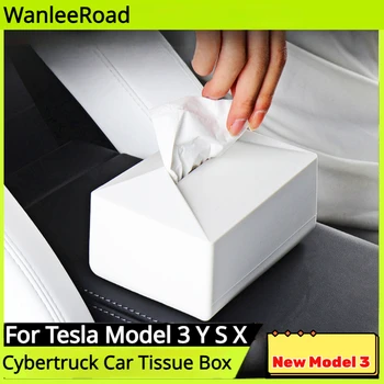 Už Tesla Model 3 Y S X Automobilių Audinių Langelį Cybertruck Silikono Sėdynės atlošo Kabinti Silikono Audinių Laikiklis Dėžutė su Fix Dirželis Model3+