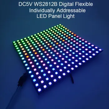 DC5V WS2812B RGB Individualiai Naudojamos LED Panel Šviesos WS2812 8x8 16x16 8x32 Skaitmeninis Lanksti RGB LED Modulis Matricos Ekrano
