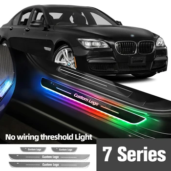 BMW 7 Serija yra f01 F02 F03 F04 2008-2015 M. 2014 M. Automobilio Durų Slenksčio Šviesos Individualų Logotipą, LED Sveiki Riba Pedalo Lempos Priedai