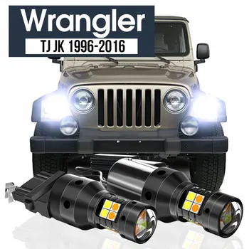 2vnt LED Dvitinklis Režimas Posūkio Signalo+Šviesos važiavimui Dieną Blub DRL Canbus Reikmenys Jeep Wrangler 2TJ JK 1996-2016 2008 m. 2009 m.