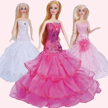 30CM Mergina Suknelė Princesė Lėlės Drabužių Priedai Visą Paketą Nėrinių Vestuvių Suknelė Vaikų Žaislas Priedai