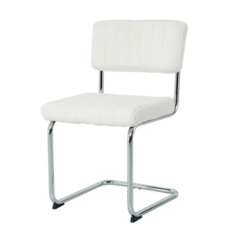 Šiuolaikinės paprastas šviesos prabangus valgomasis kėdės, Baltos spalvos kėdė Namų miegamajame išmatose atgal Padažu kėdė Studentų stalo kėdės, metalinės kojos (sidabrinė
