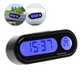 Automobilių Mini Skaitmeninis Elektroninis Laikrodis Laiką Žiūrėti Automatinis prietaisų Skydelio Laikrodžiai LED Šviesos Laikrodžiai Laiką Termometras Automobilių Stilius