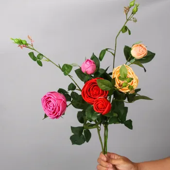 Didmeninė Lentelė Gėlininkystė Vieną Rose Namuose 2 Galvos Jaustis Drėkinamasis Rožių Dirbtinių Gėlių