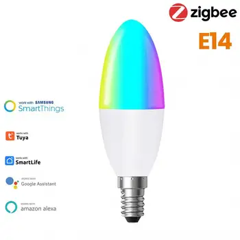 LED Lemputė E12 Smart Žvakių Šviesos Lemputės RGB Spalvų Neoninis Ženklas Nuotolinio valdymo Pritemdomi Lempa 220V Patalpų Apšvietimas Namuose
