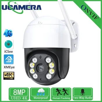4G PTZ IP Kamera 8MP 4MP AI Auto Belaidės Stebėjimo Kamera Lauko IR Vaizdo, Namų Apsaugos Kamera,