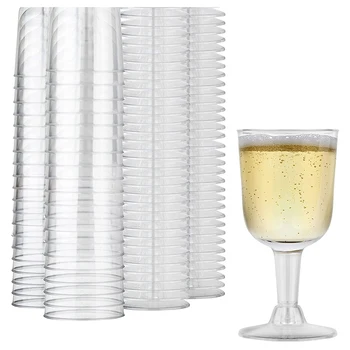 Skaidraus Plastiko Vyno Stiklas Perdirbamas - Grūdintas Wine Goblet - Vienkartiniai & Daugkartinio naudojimo Puodelius Šampanas, Desertas