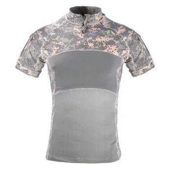 Camo Karinės Marškinėliai Quick Dry Trumpas Rankovės marškinėliai Pėsčiųjų Marškinėliai Vyrams Tactical Marškiniai Kvėpuojantis Medžioklės Marškinėliai Kovoti su Drabužių
