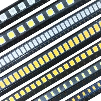 100vnt 0805 SMD LED Diodų Lempa, Rinkinys Chip Šviesos Karoliukai Šiltai Balta Raudona Žalia Mėlyna Geltona Oranžinė UV Rožinės spalvos RGB Micro SMT